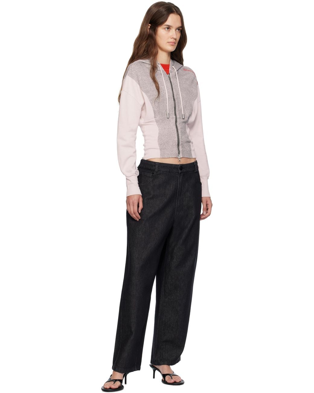 Eckhaus Latta Black Snatched Hoodie