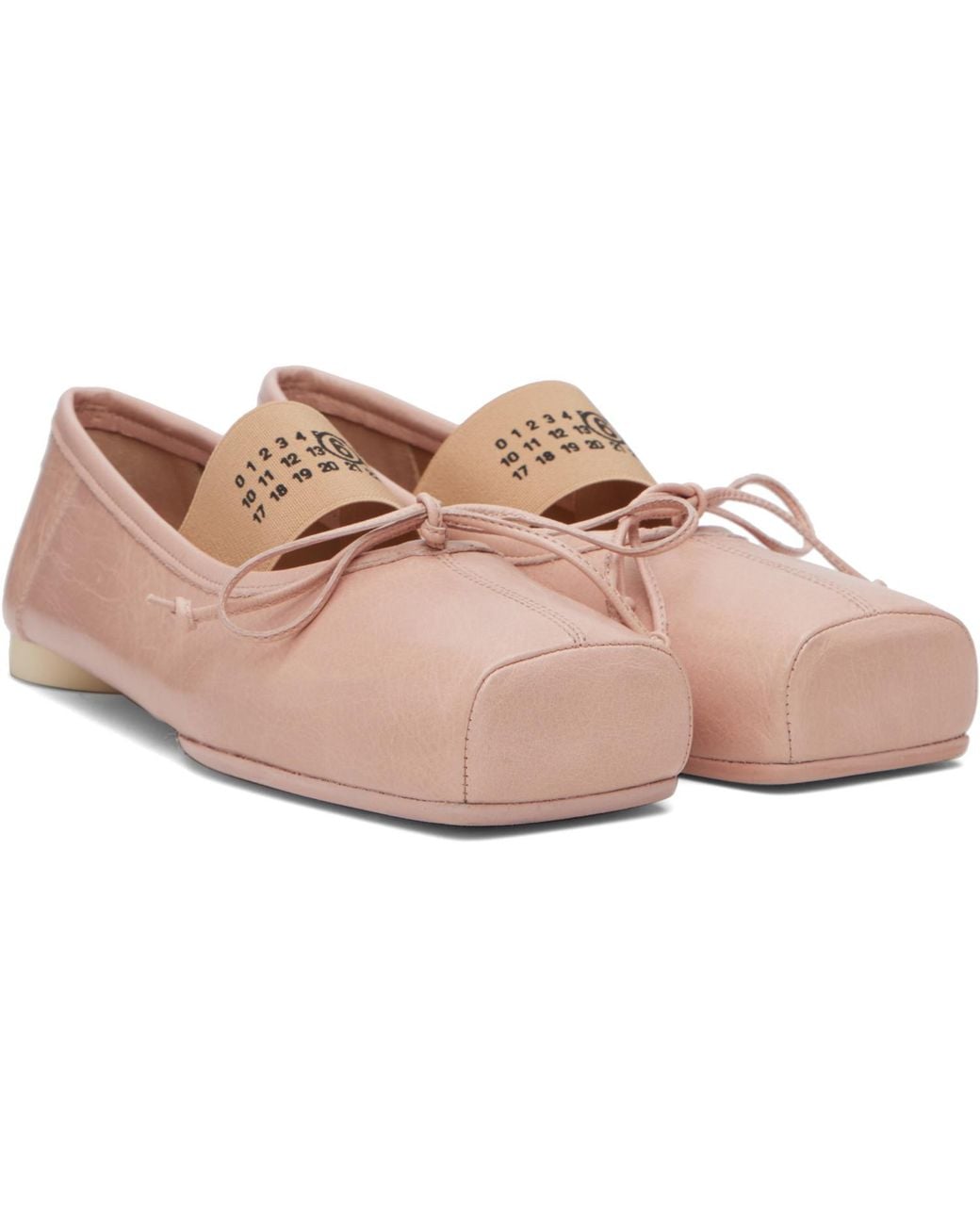 MM6 by Maison Margiela Black Square Toe Ballerina Flats