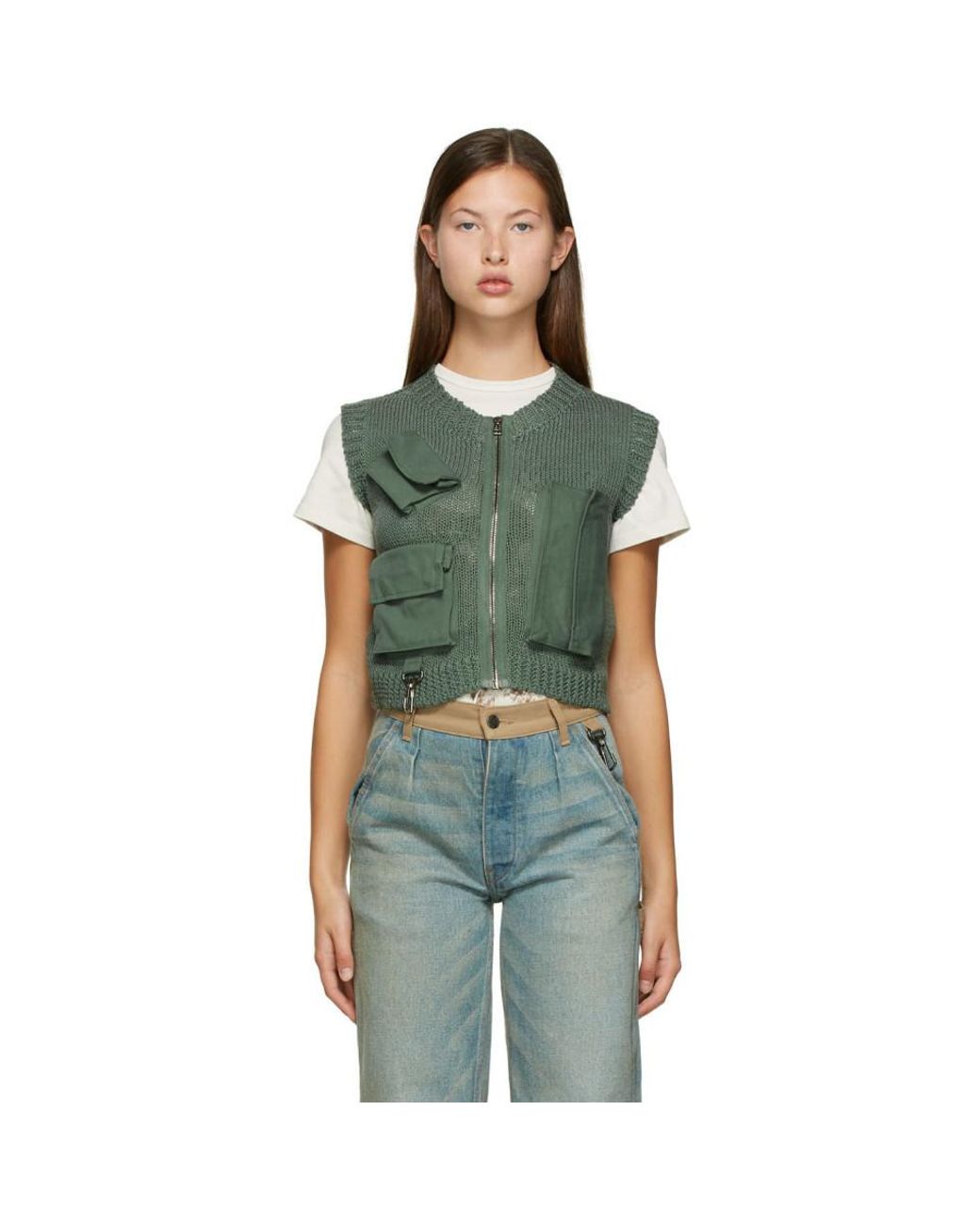 Reese Cooper Green Wool Utility Vest | Lyst