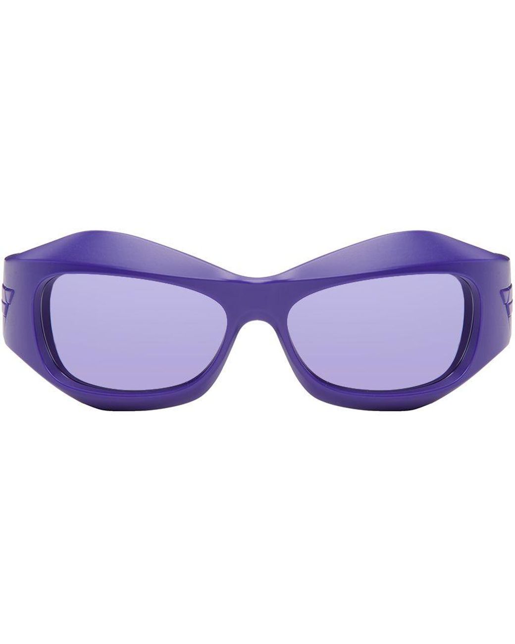 Bottega Veneta Purple Oval Sunglasses | Lyst