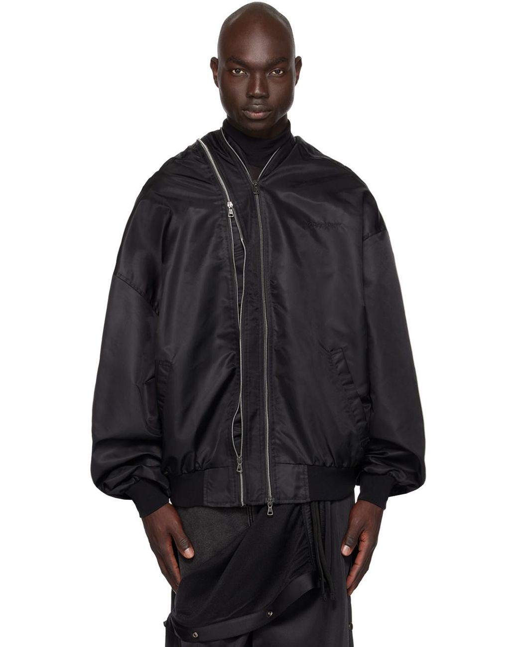 Y. Project Double Zip Bomber Jacket in Black for Men | Lyst UK