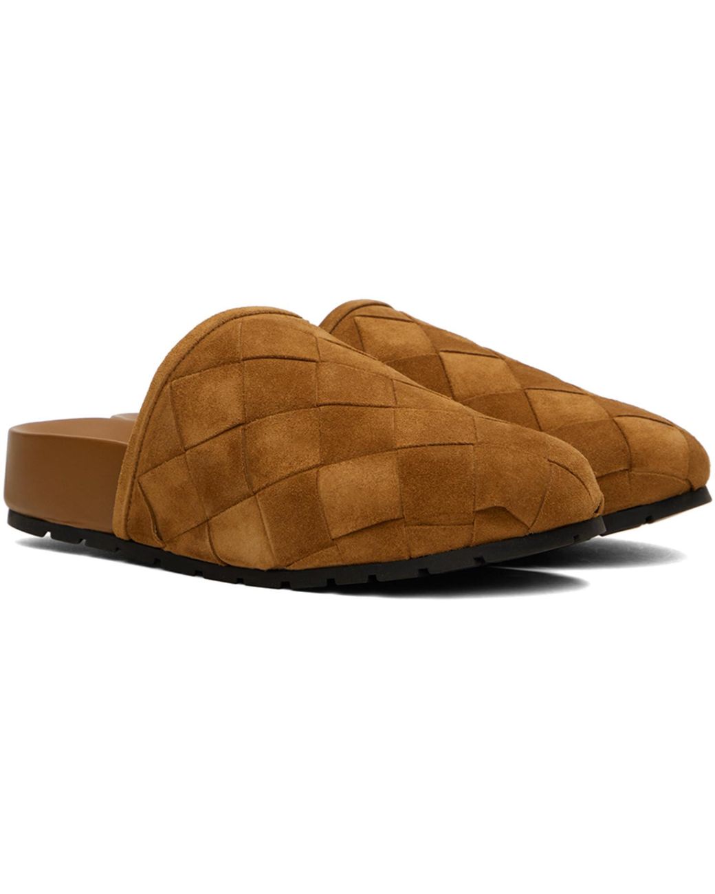 Bottega Veneta Black Tan reggie Mules