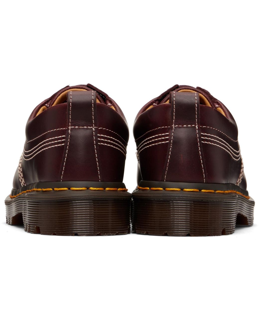 Dr. Martens Black Burgundy Lowell Leather Moc Toe Derbys