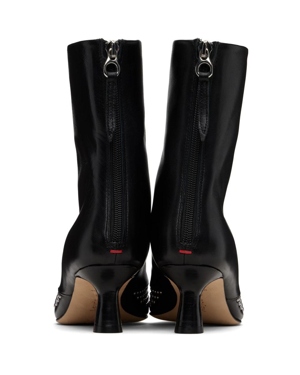 Aeyde Black Sila Mini Stud Leather Boots