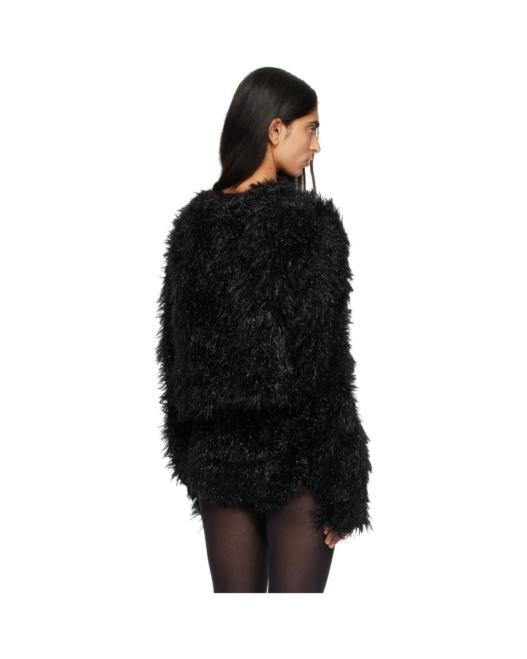 Junya Watanabe Black Glitter Crewneck Sweater