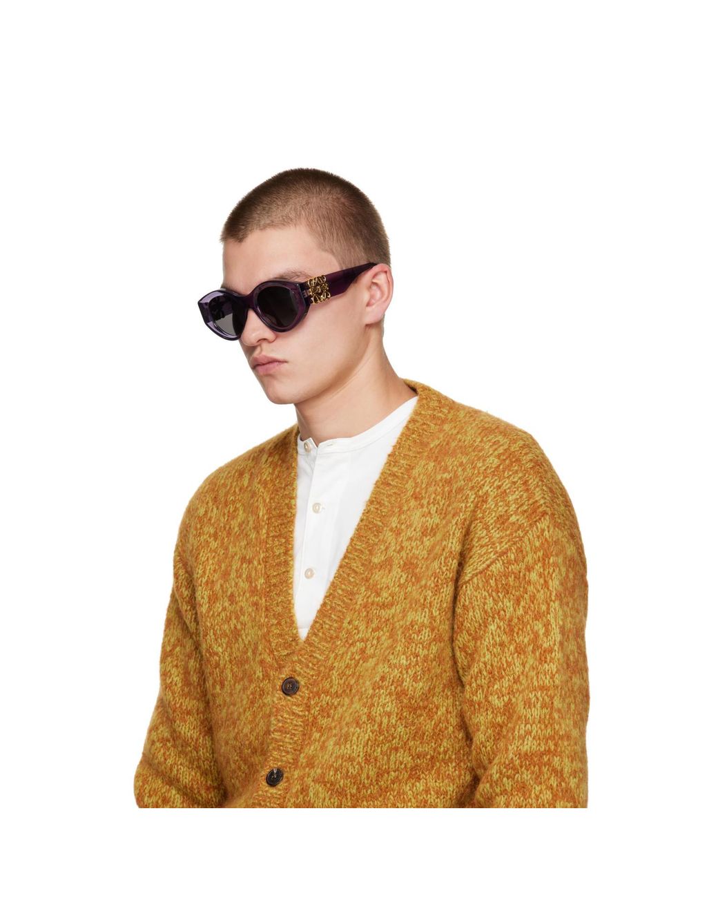 Loewe Gray Maxi Anagram Butterfly Sunglasses for men