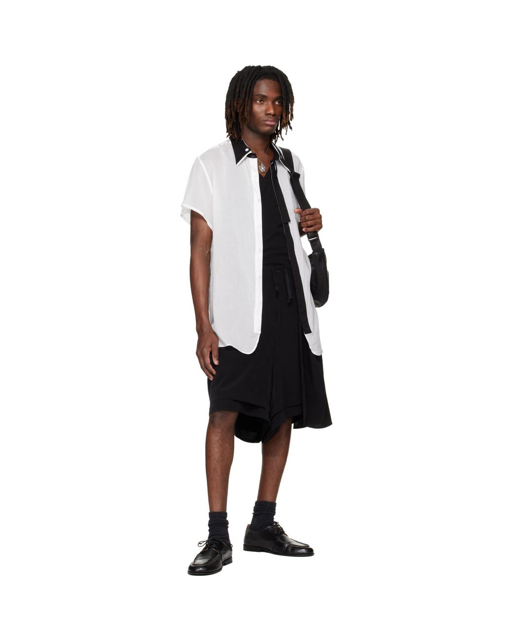 Yohji Yamamoto Black Double Collar B Shirt for men