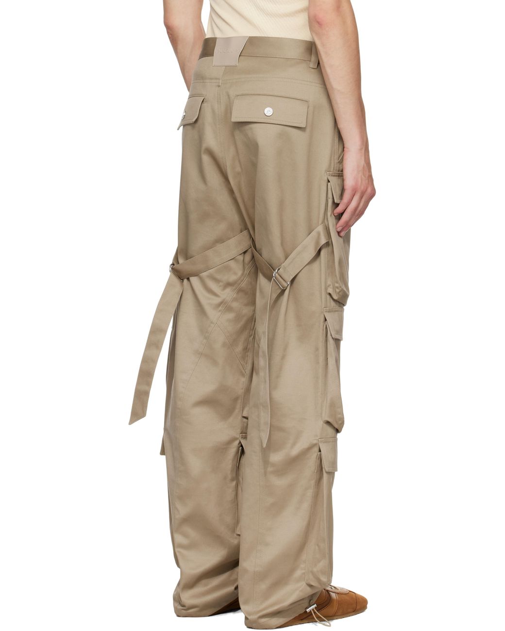 Mugler Natural Cinch Strap Cargo Pants for men