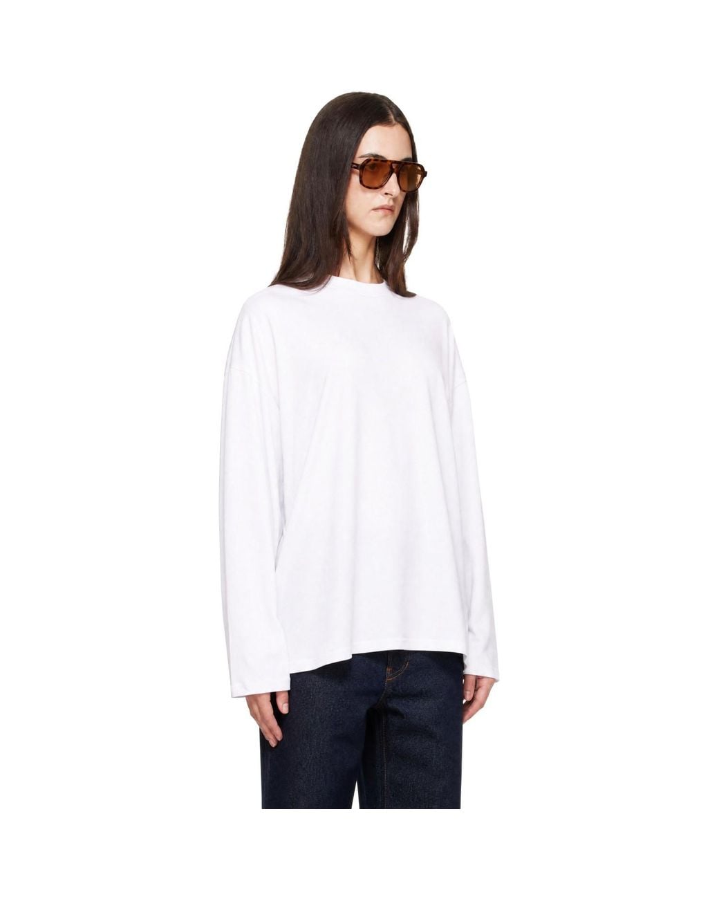 Frankie Shop White Rio Oversized Sleeve T-Shirt