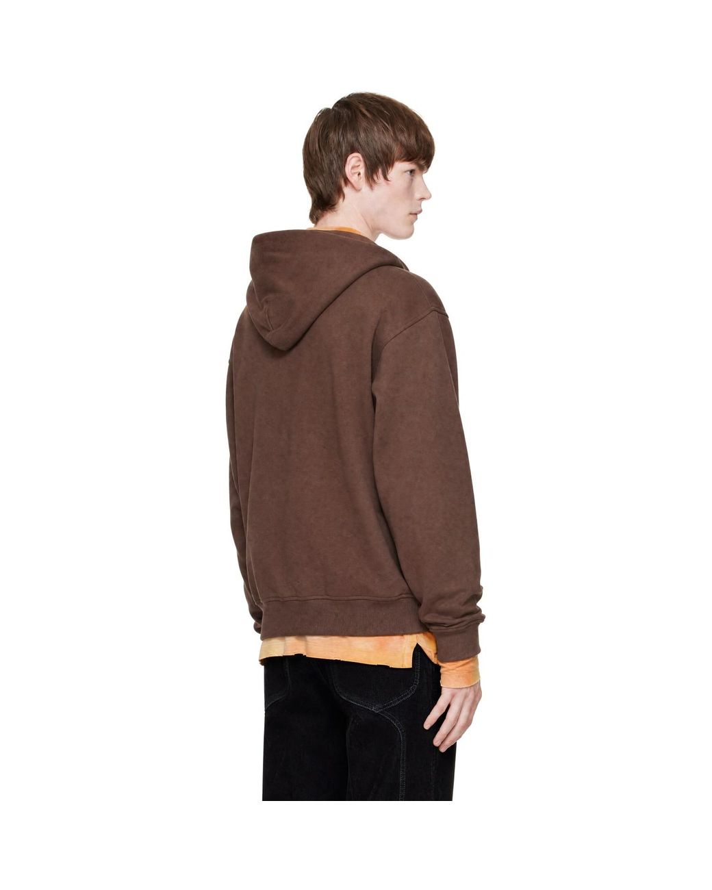 Palm Angels Brown Brushed Palm Tree Regular Hoodie for men