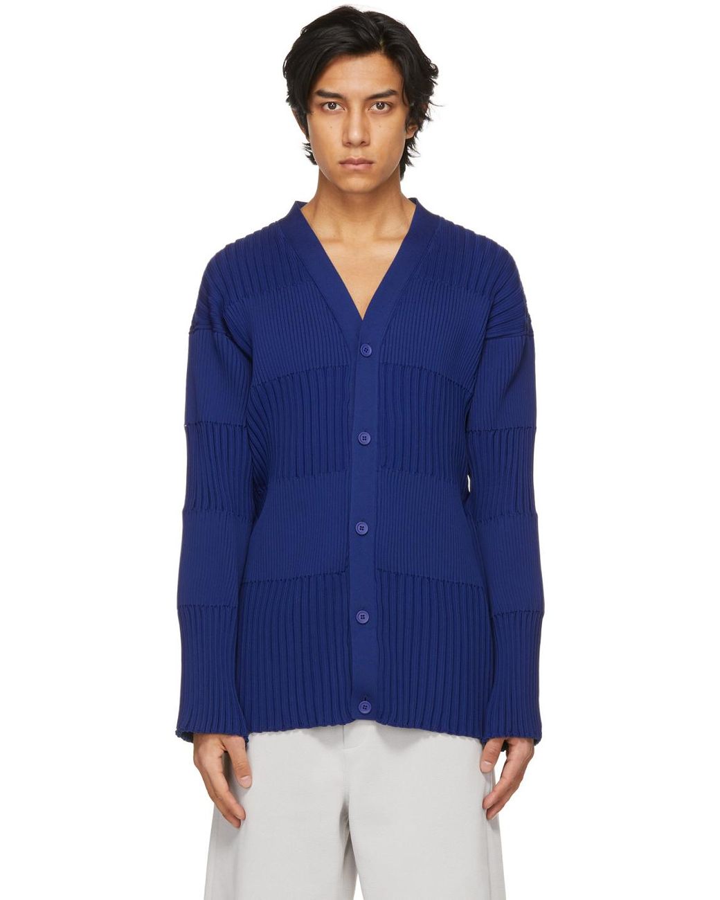 CFCL Fluted Cardigan in Blue for Men | Lyst