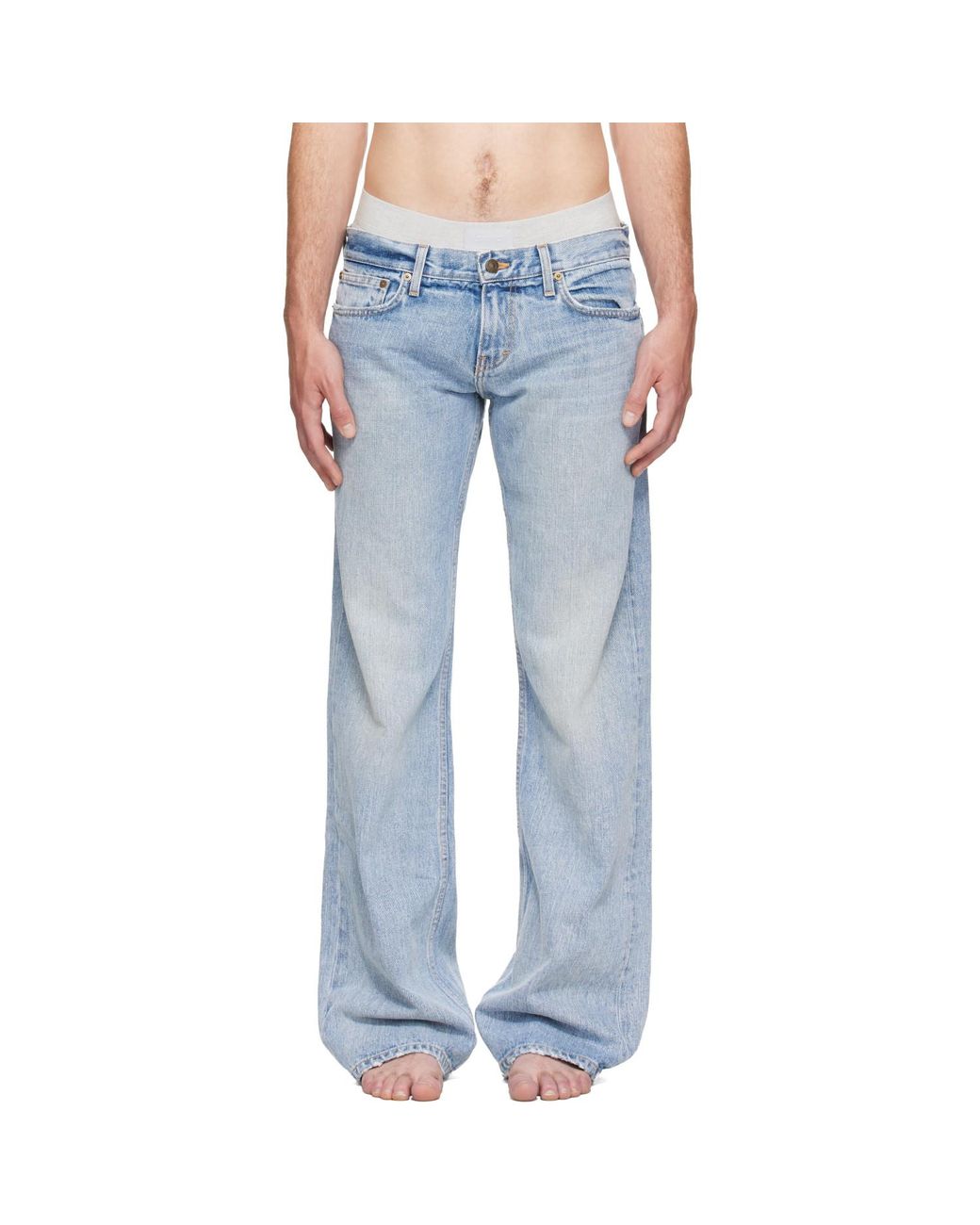 Raimundo Langlois Blue Bootcut Jeans for men
