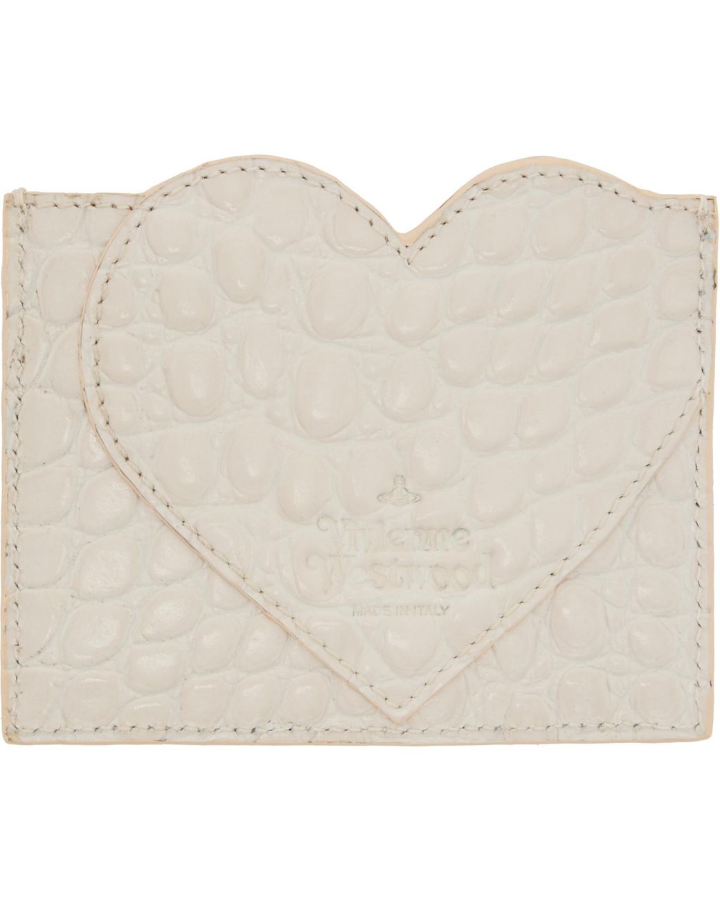 Vivienne Westwood White Off- Heart Card Holder for men