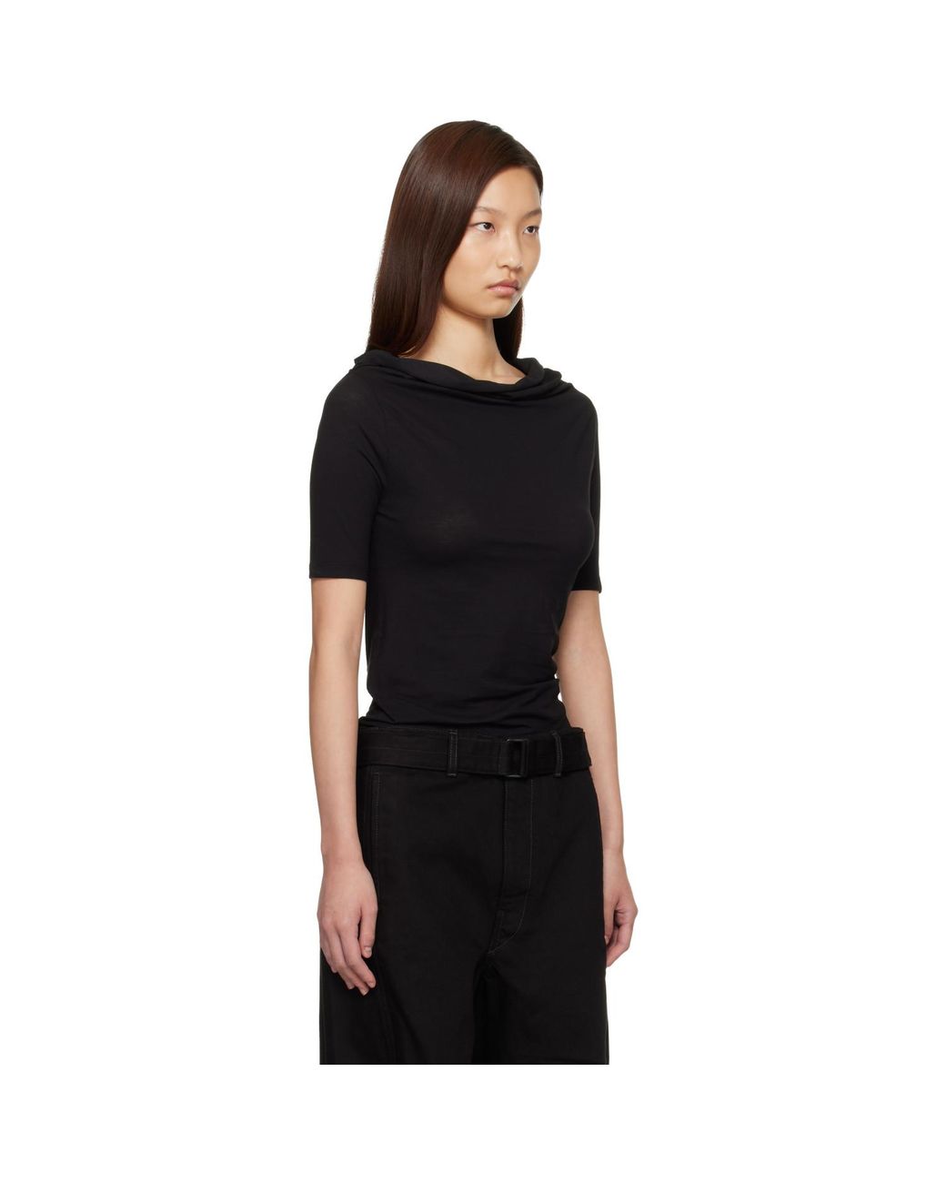 Lemaire Black Short Sleeve Twisted T-Shirt