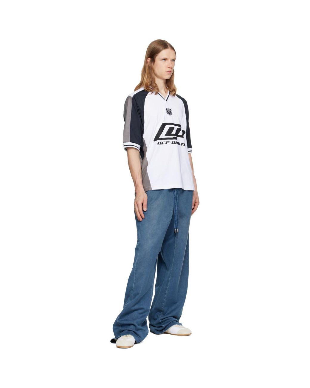 Off-White c/o Virgil Abloh Blue Team Soccer S/S T-Shirt for men