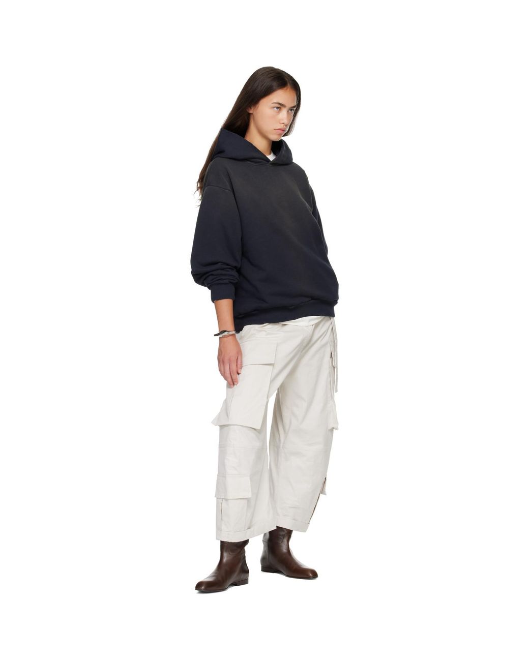 Acne Blue Fleece Logo Hoodie