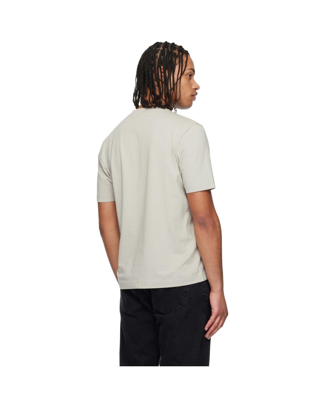 Boss Black Stretch-Cotton Contrast Logo T-Shirt for men