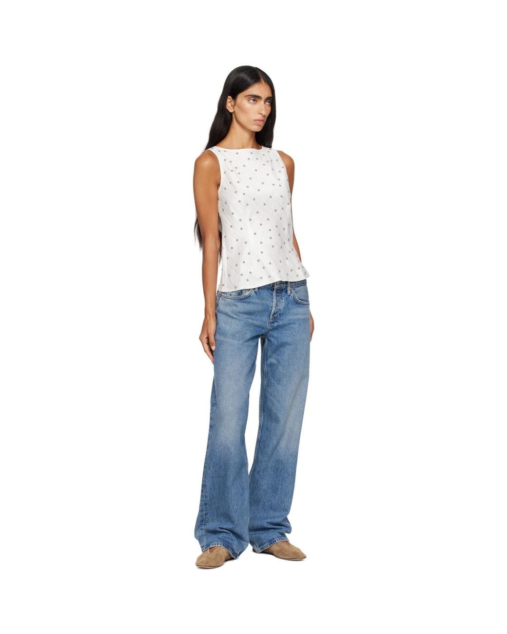Agolde Blue Low Rise Loose Jeans