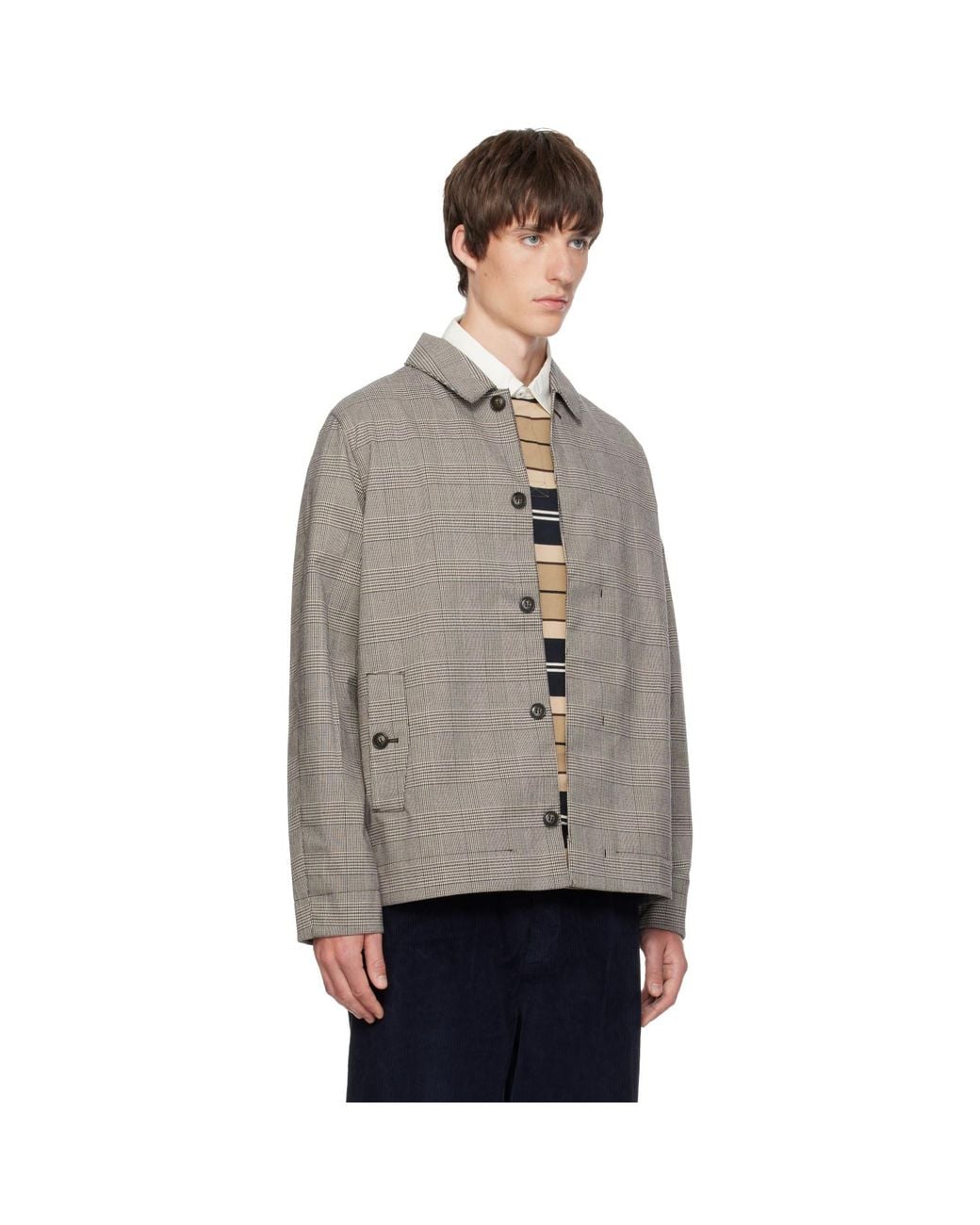 Barbour Gray Short Lorden Showerproof Mac Jacket for men