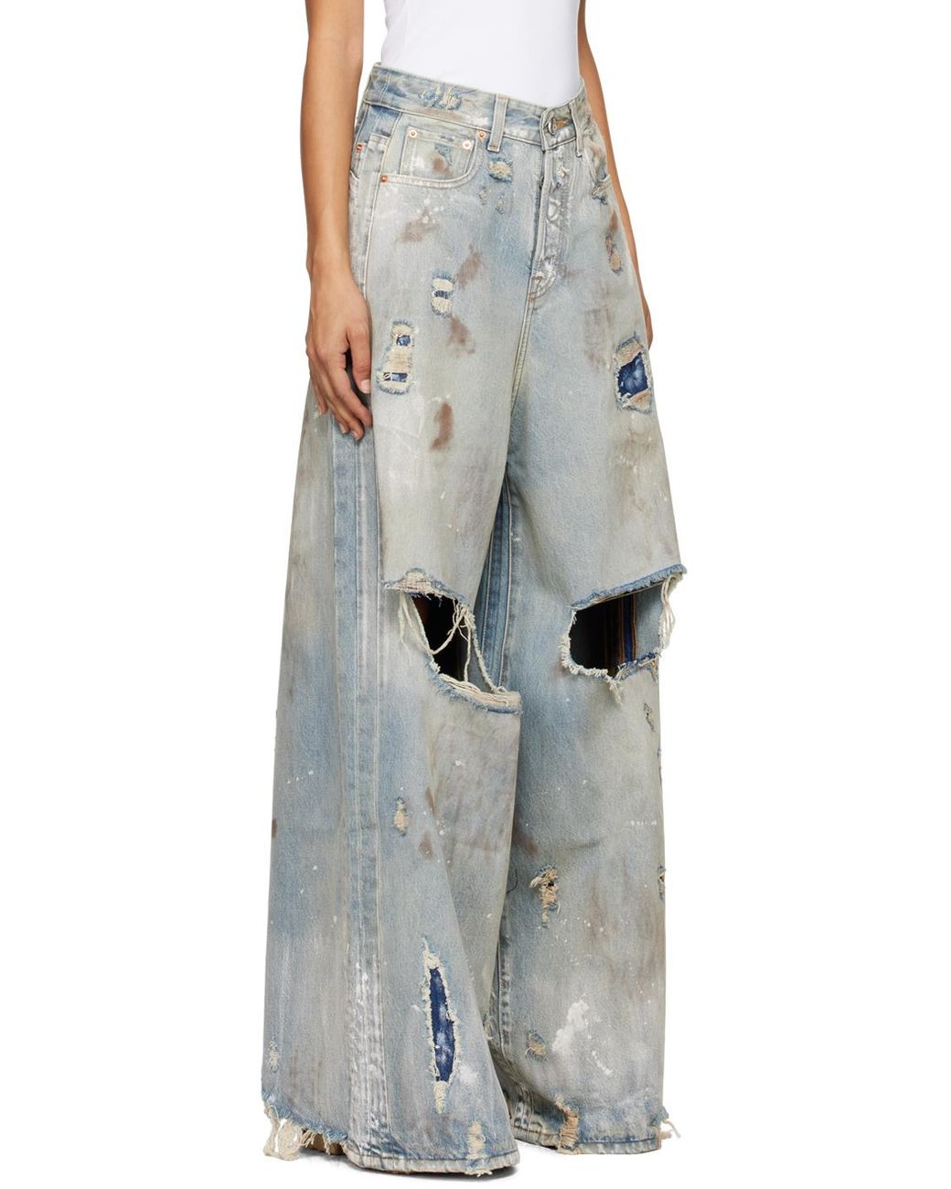 Vetements ブルー Trashed Big Shape ジーンズ ブラック | Lyst 