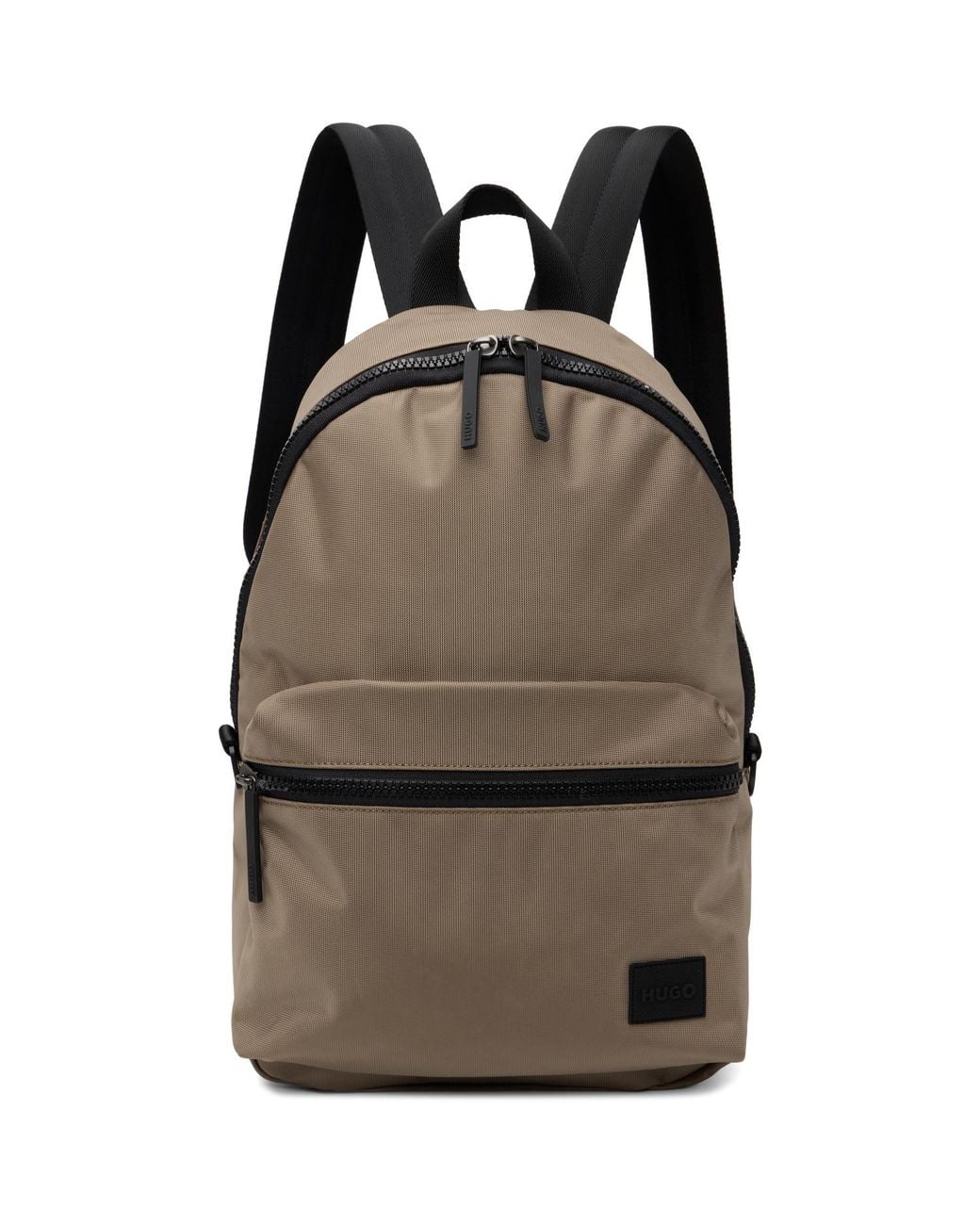 HUGO Black Logo Patch Backpack for men