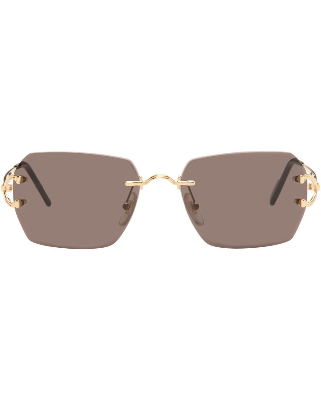 Cartier Brown Classic C Motif Sunglasses for men