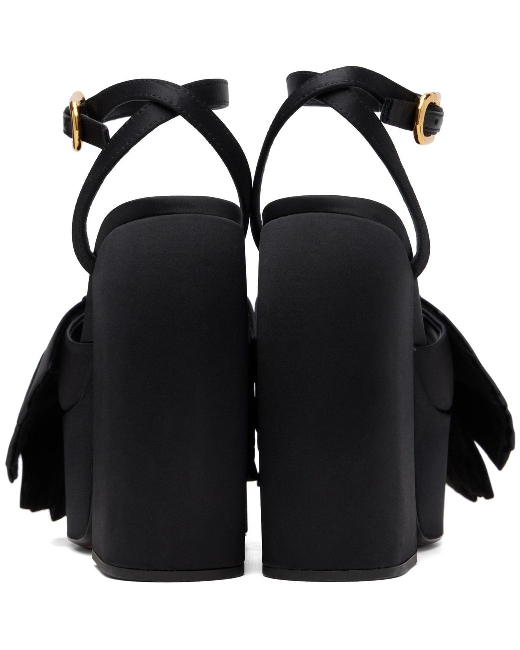 Marc Jacobs Black 'The Bow' Platform Heeled Sandals