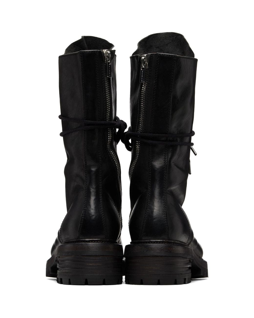 A Diciannoveventitre Black Luke High Biker Boots for men