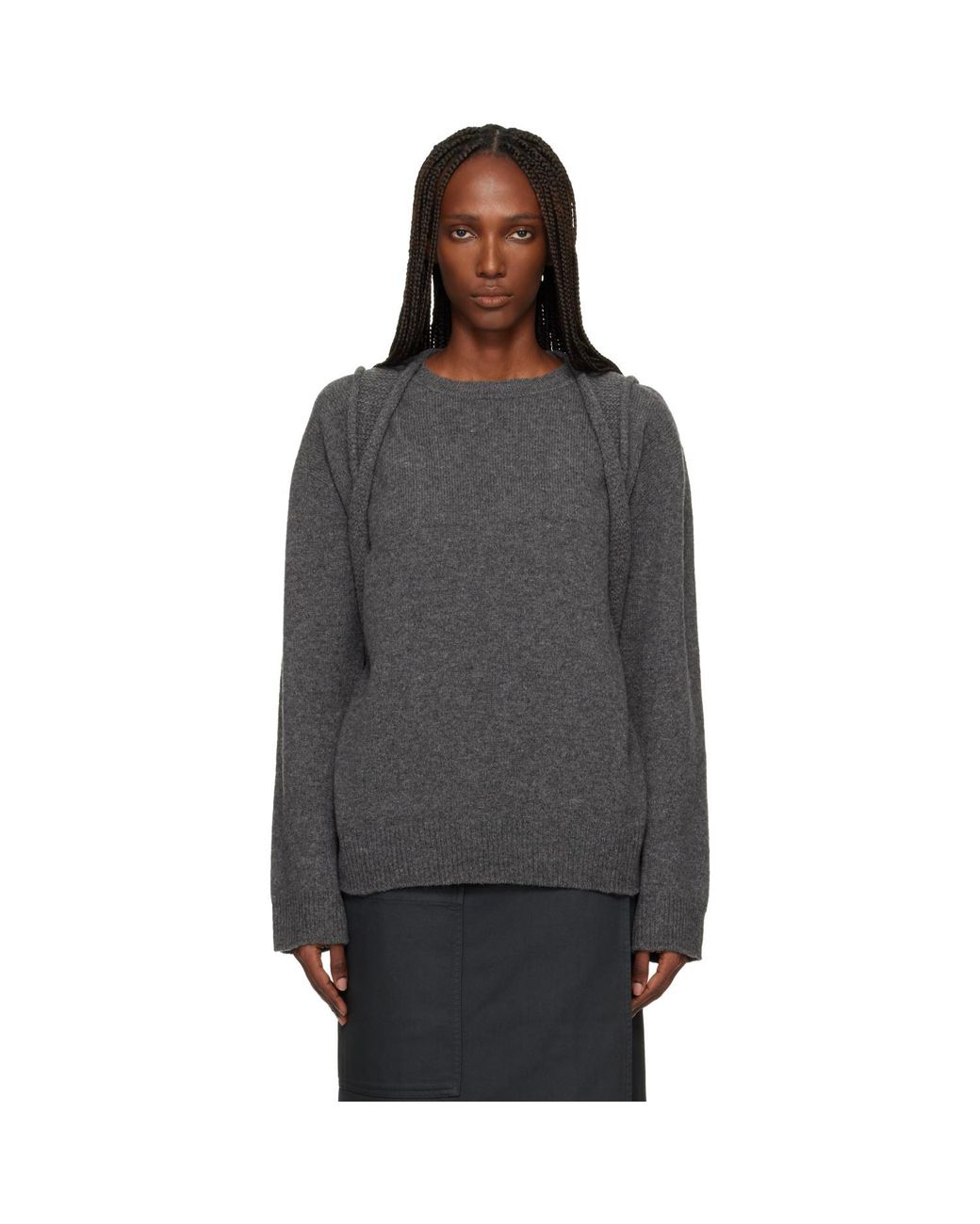 Issey Miyake Gray Backpack Knit Sweater