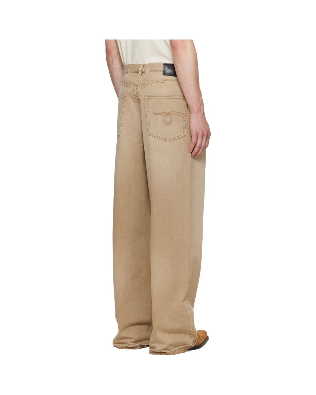 R13 Natural Damon Pleated Jeans for men