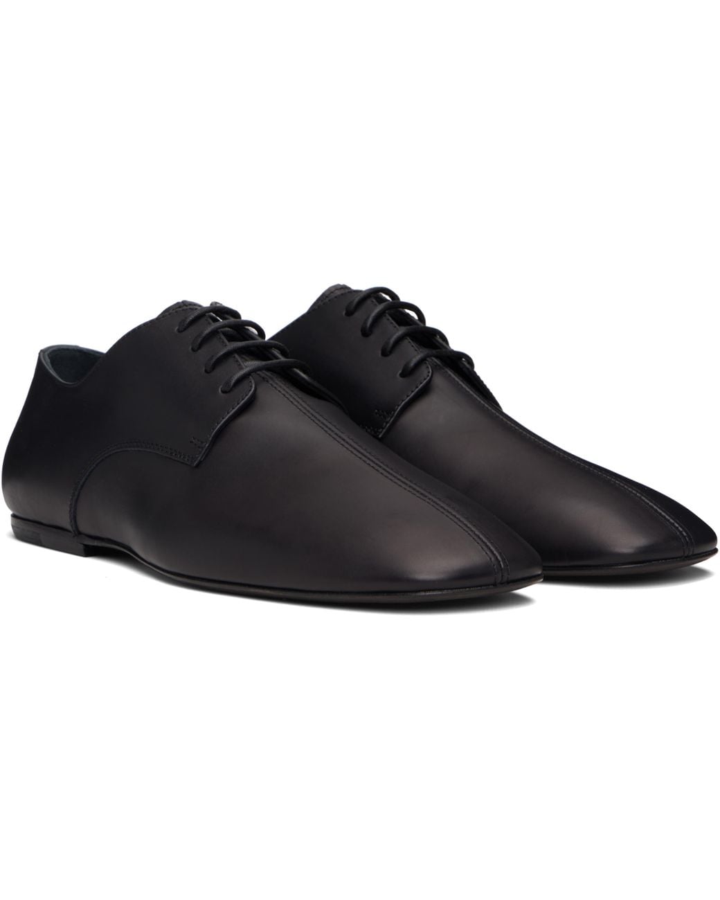 Dries Van Noten Black Leather Derbys for men