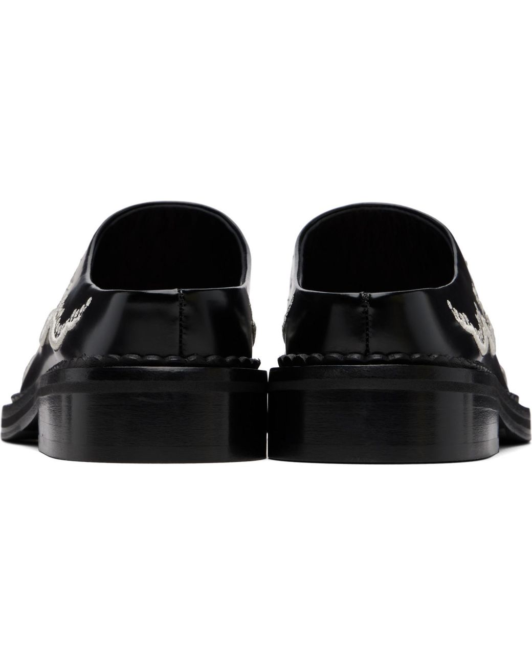 Simone Rocha Black Floral Lace Mule Loafers