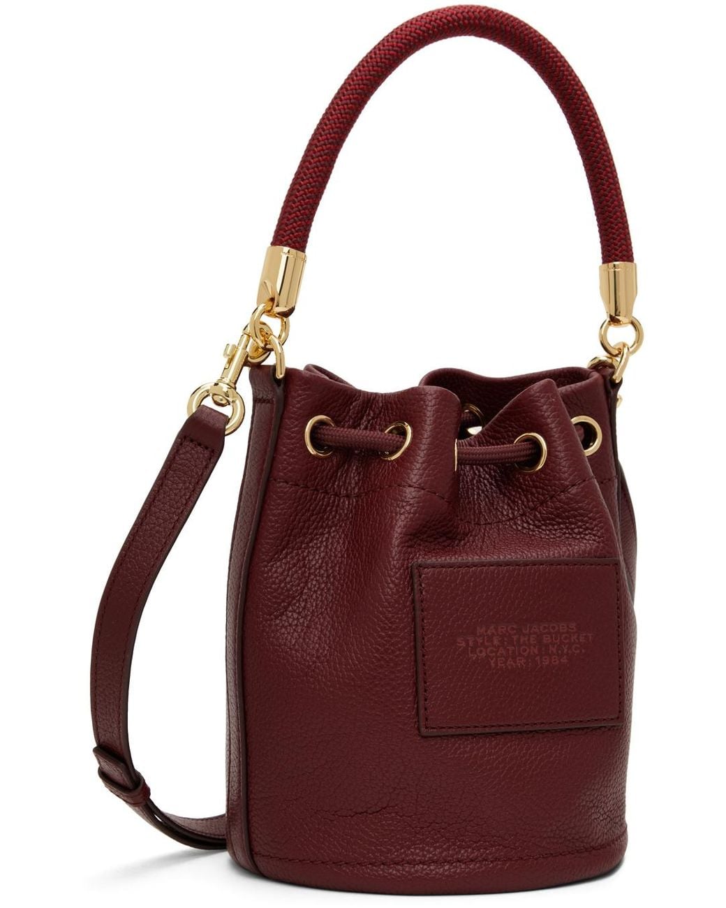 Marc Jacobs Burgundy 'the Leather Bucket' Bag in Red | Lyst