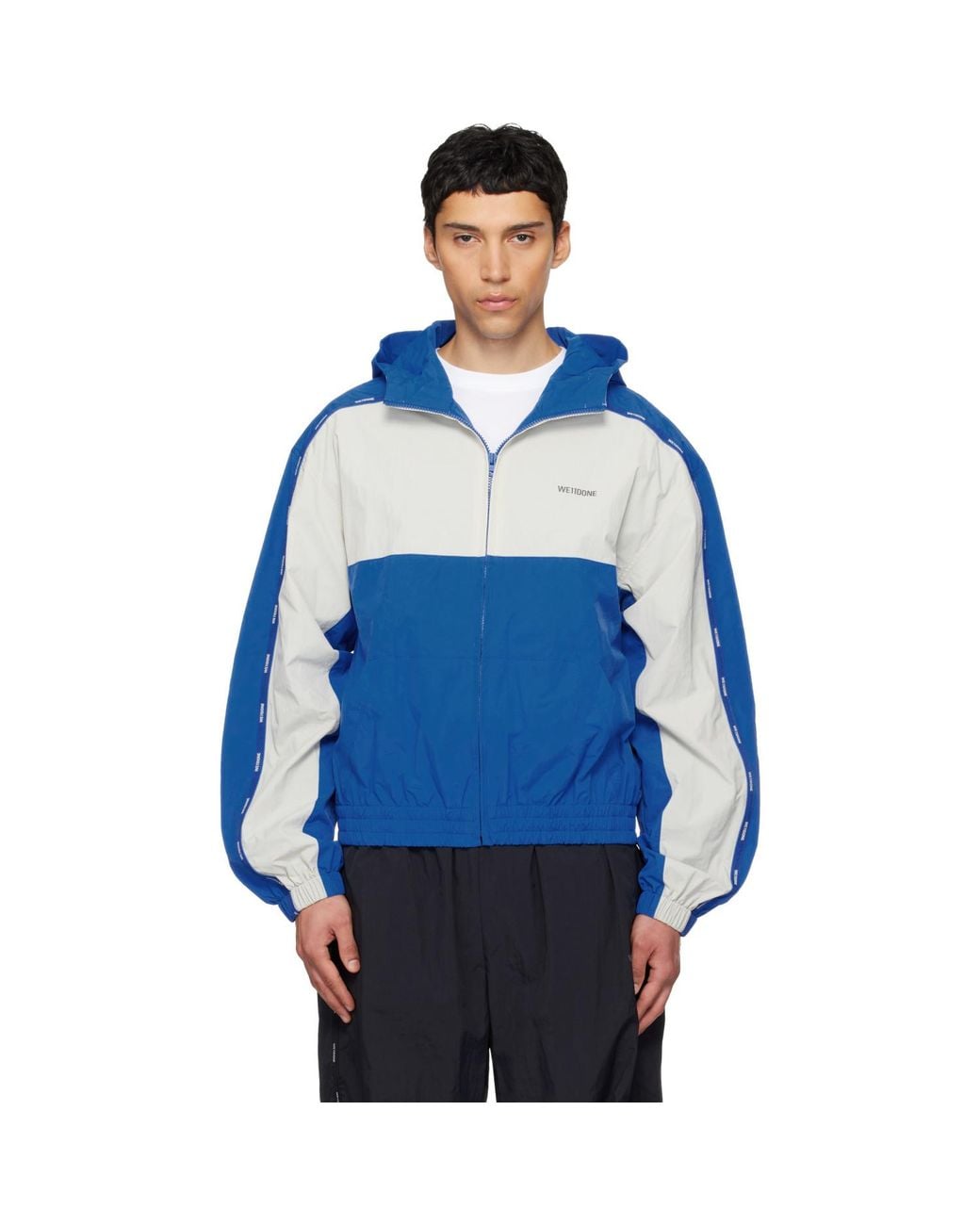 we11done Blue Logo Tape Track Jacket for men