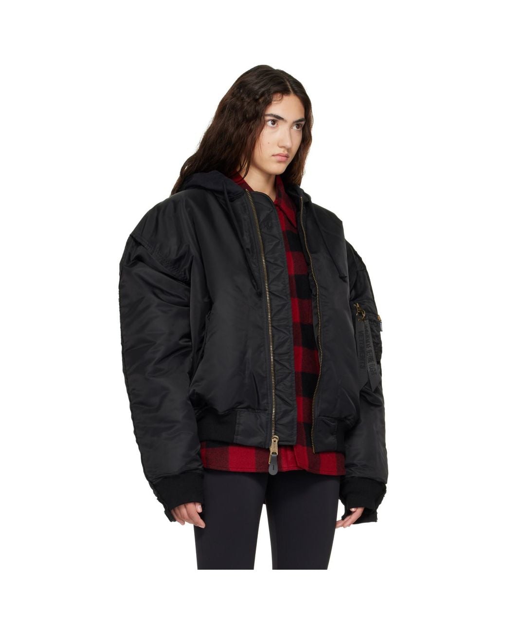 Vetements Black Reconstructed Bomber Jacket