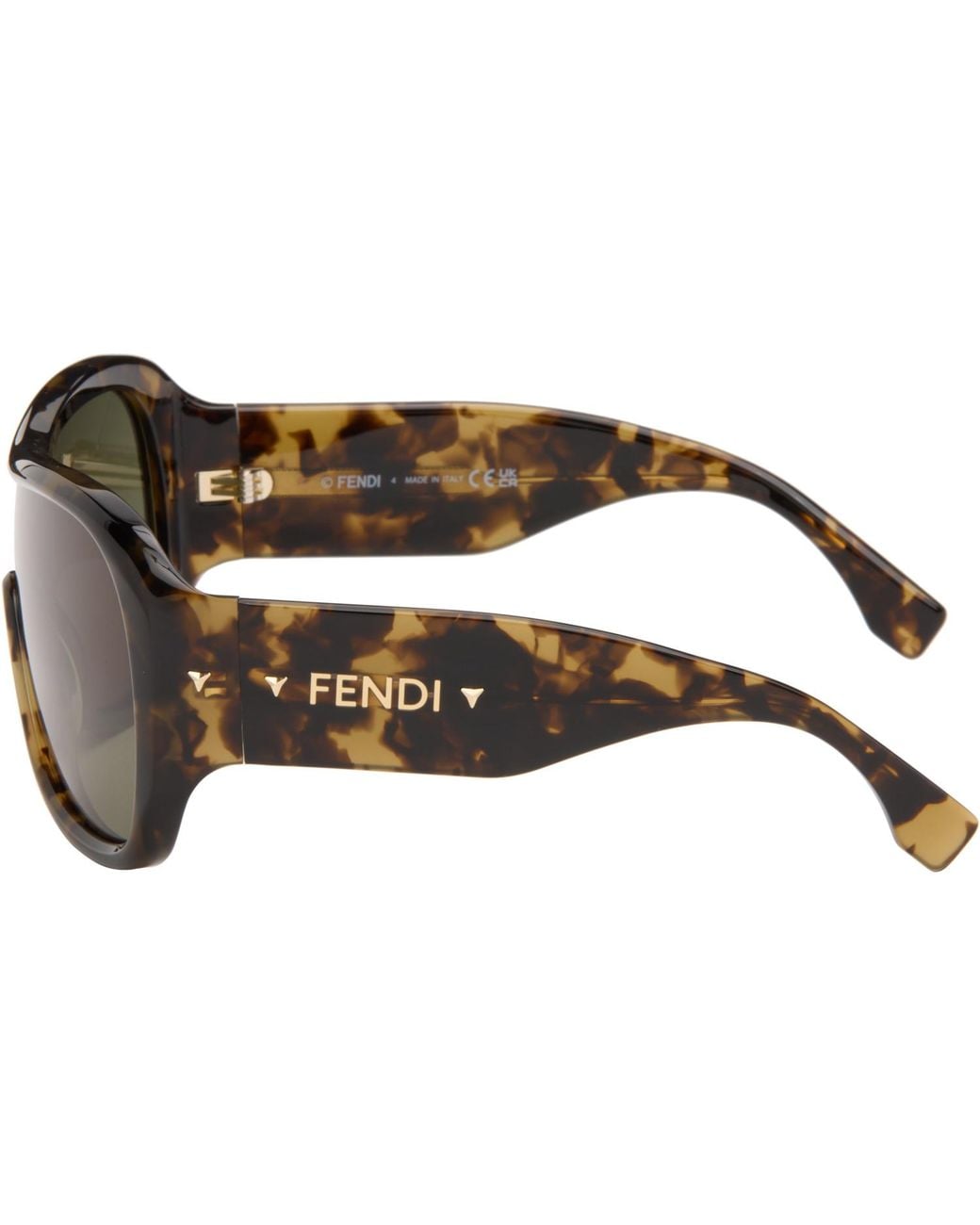 Fendi Gray Tortoiseshell Screen Sunglasses for men