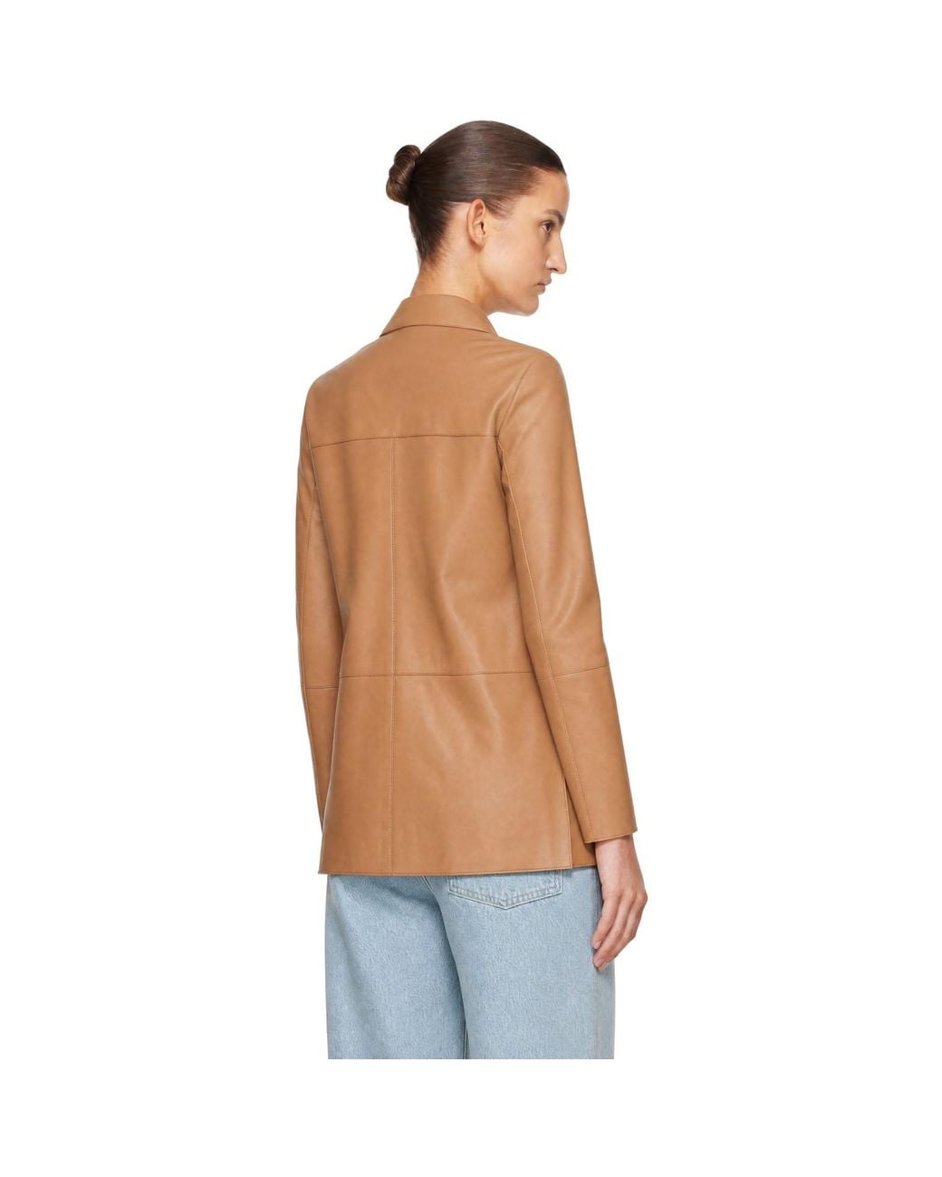 Loulou de Saison Natural Tan Nari Straight Leather Jacket