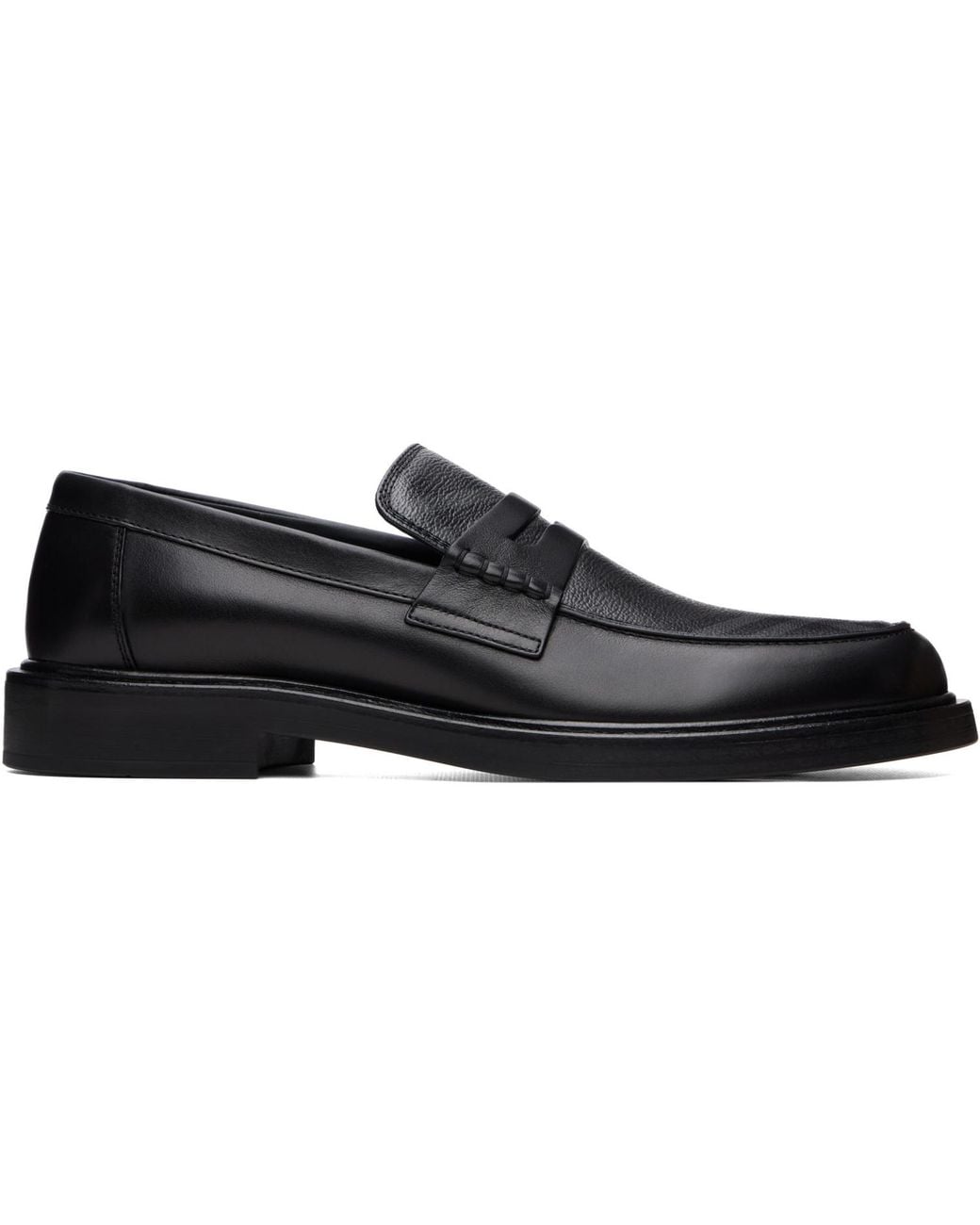 Burberry Black Check Pembroke Loafers for men