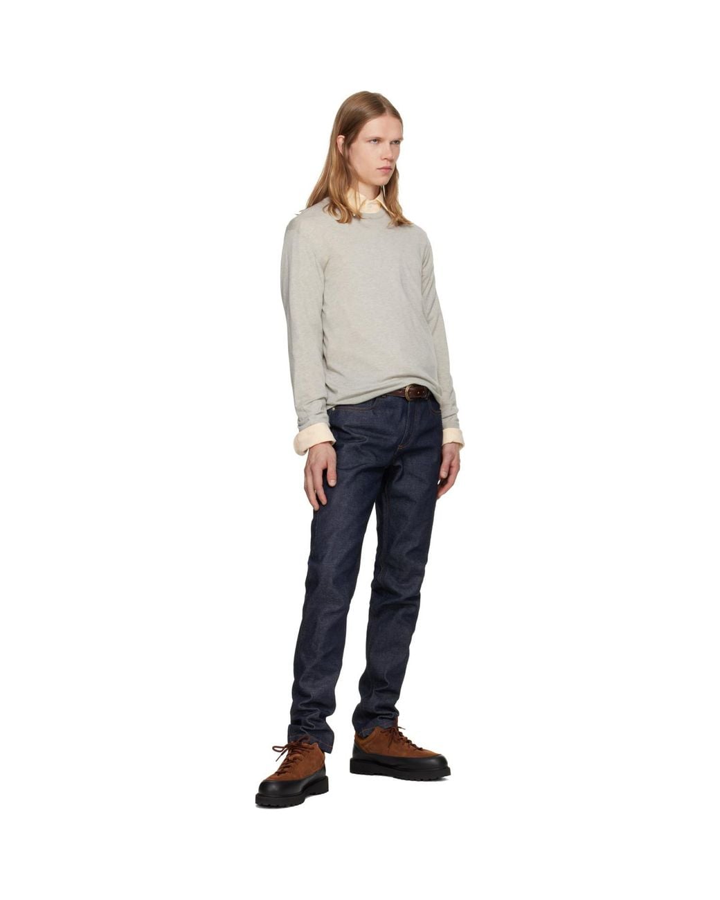 Ralph Lauren Gray Cashmere Crewneck Sweater for men