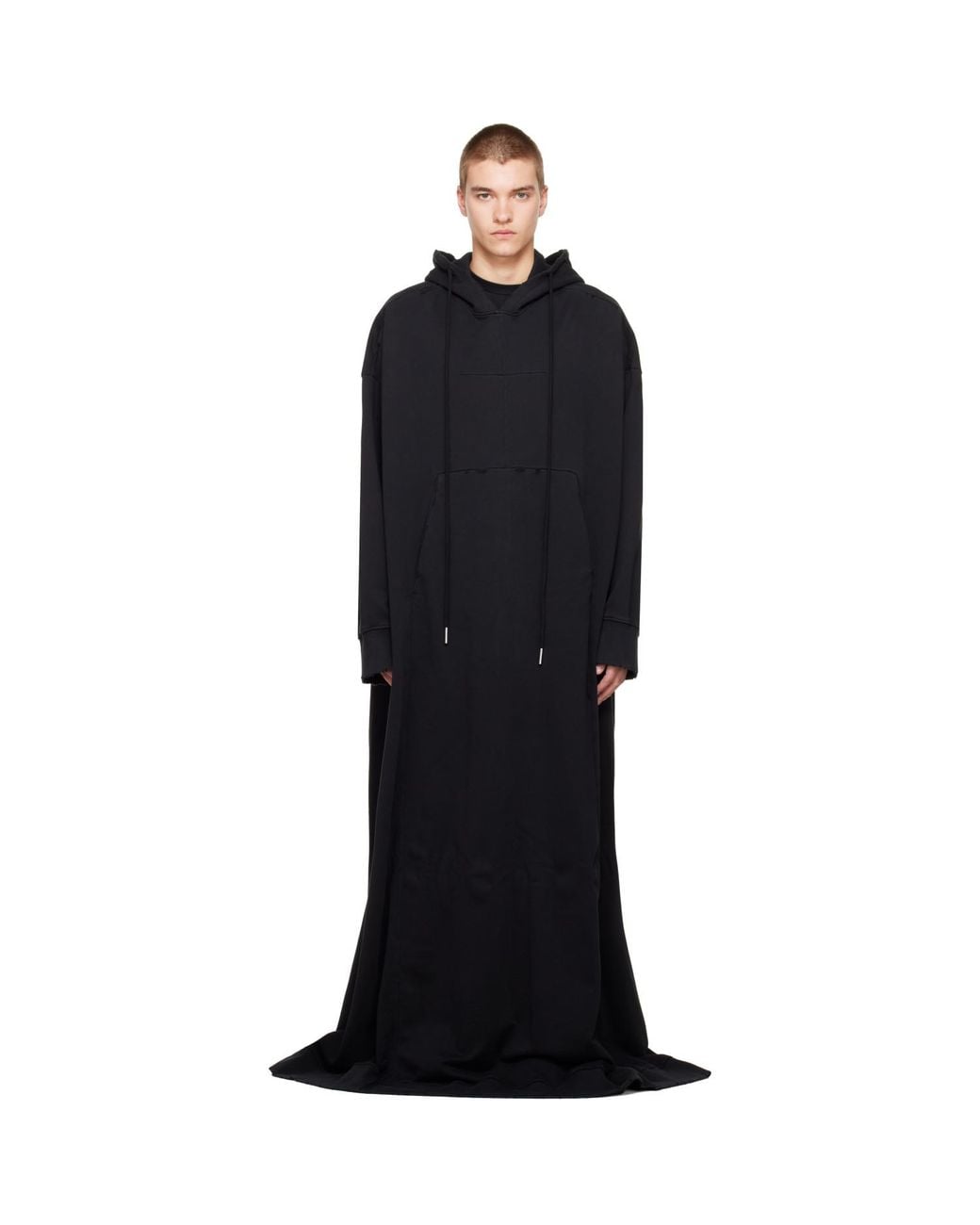 MATIERES FECALES Black 'Cult' Cape Coat for men