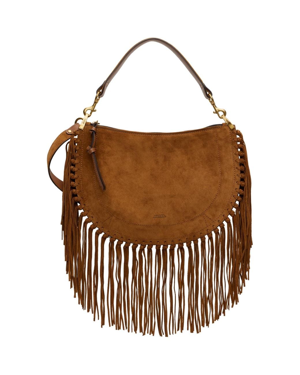 Isabel Marant Brown Tan Oskan Soft Zip Fringe Bag
