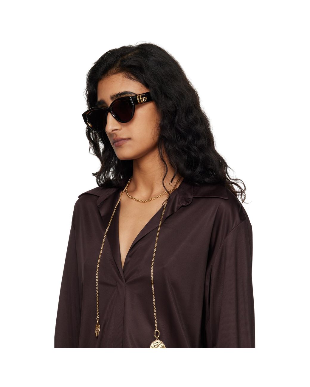 Gucci Black Low Nose Bridge Fit Sunglasses