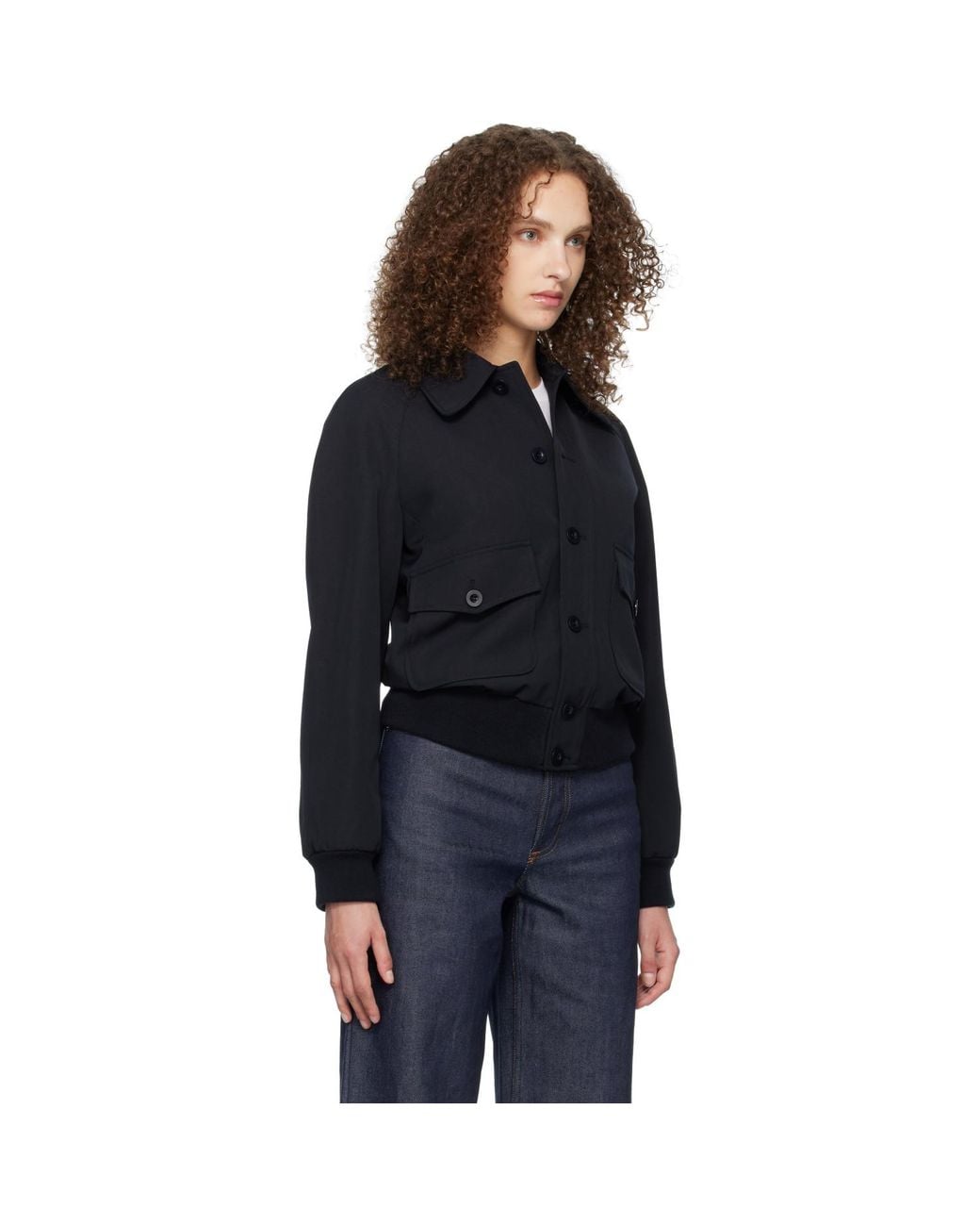 A.P.C. Black Raglan Bomber Jacket