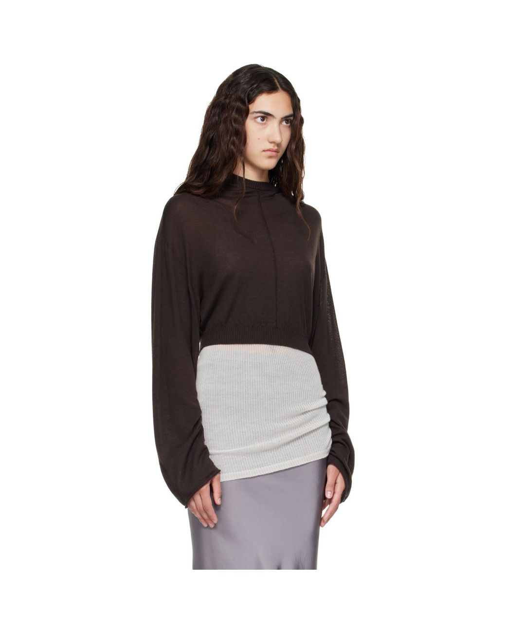Rick Owens Black Tower Cropped Tunic Hoodie