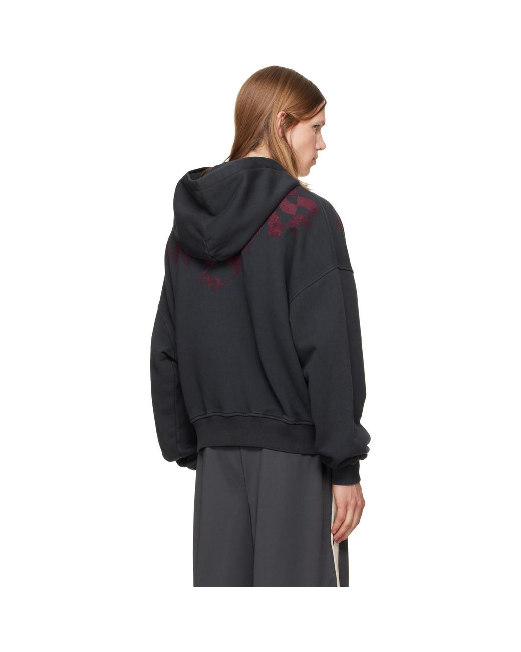 Palm Angels Blue Big Neck Logo Zip Hoodie for men