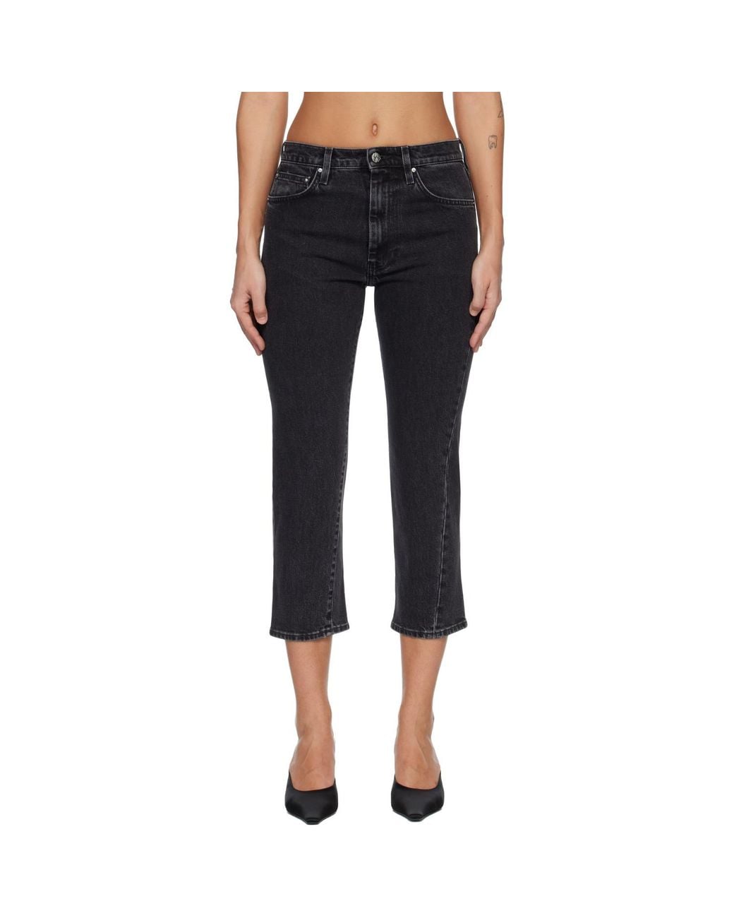 Totême Black Twisted Seam Denim Jeans