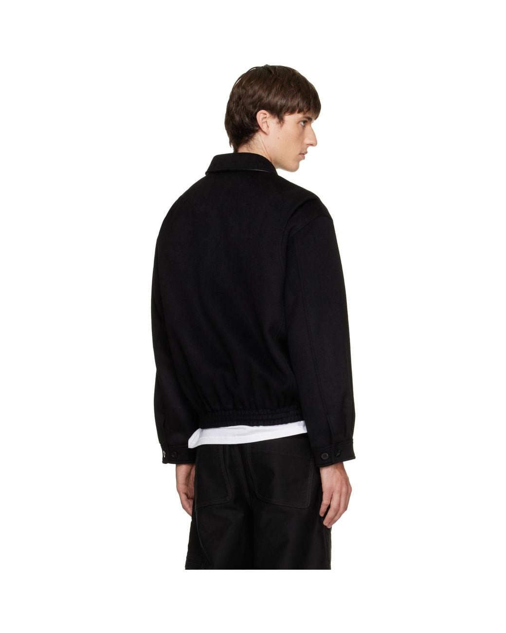 TONYWACK Black Wool & Silk Blouson Jacket for men
