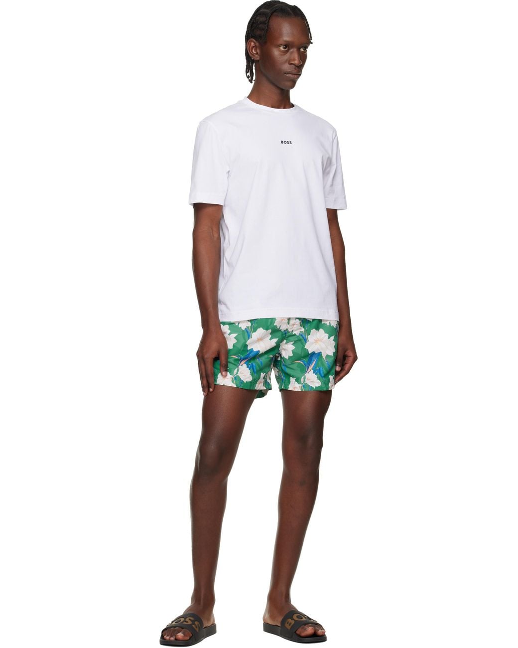 Boss Black Large Logo Detail Pool Slides for men