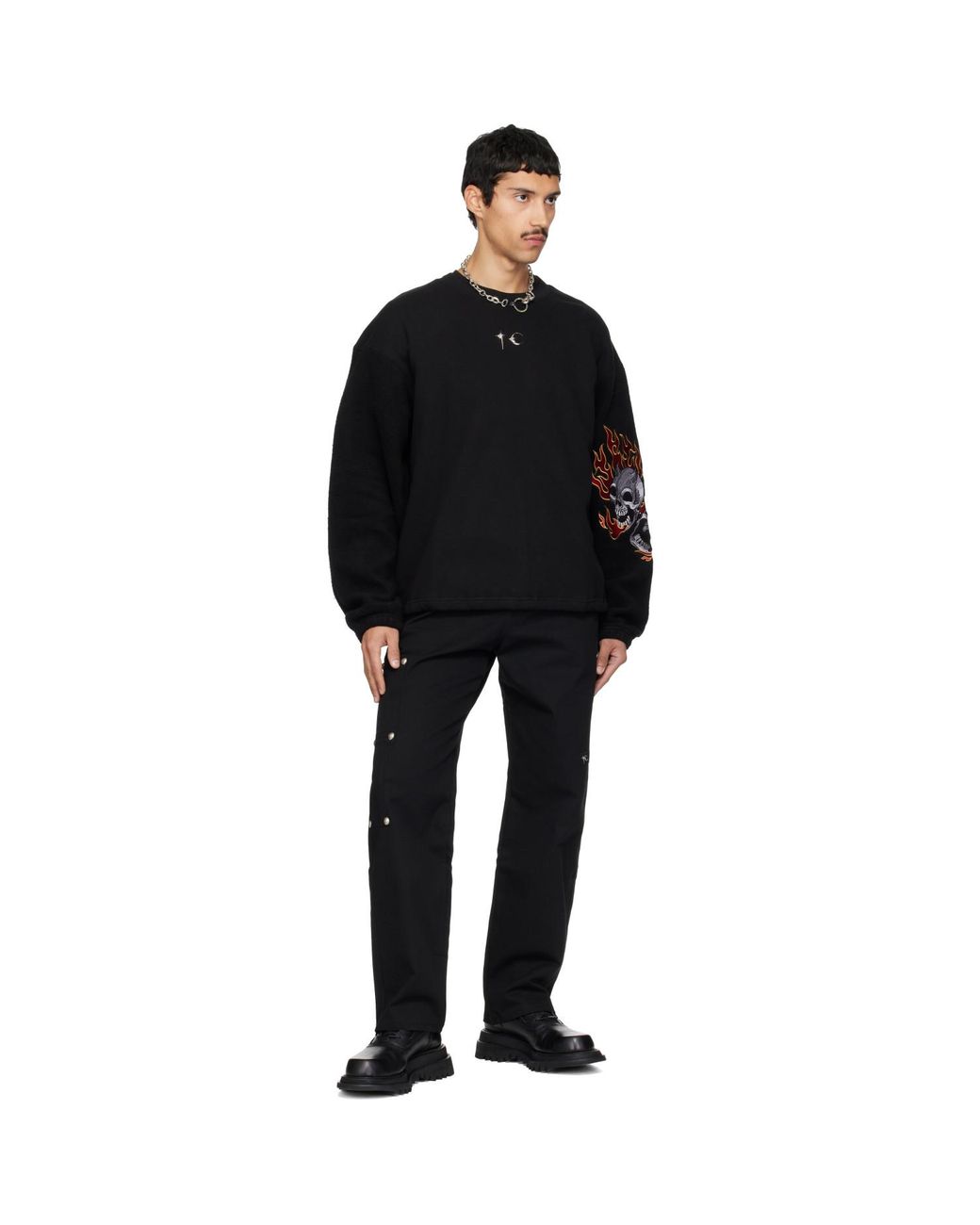 THUG CLUB Black Tc Two Face Sweatshirt for men