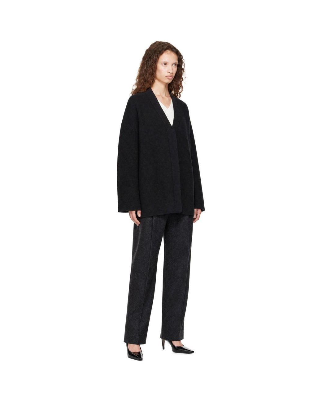 Lauren Manoogian Black Double Knit Lap Jacket